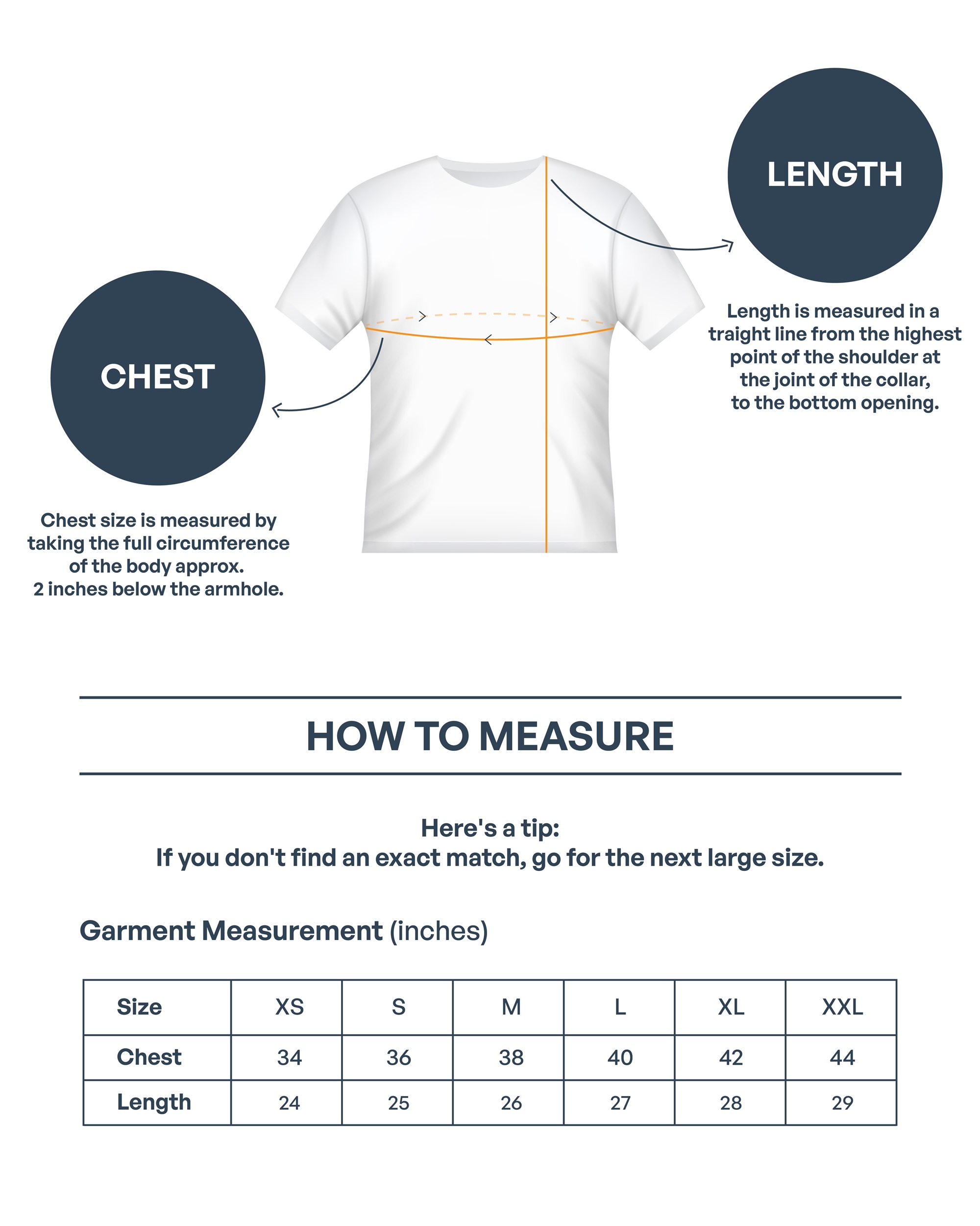 T-Shirt Size Chart